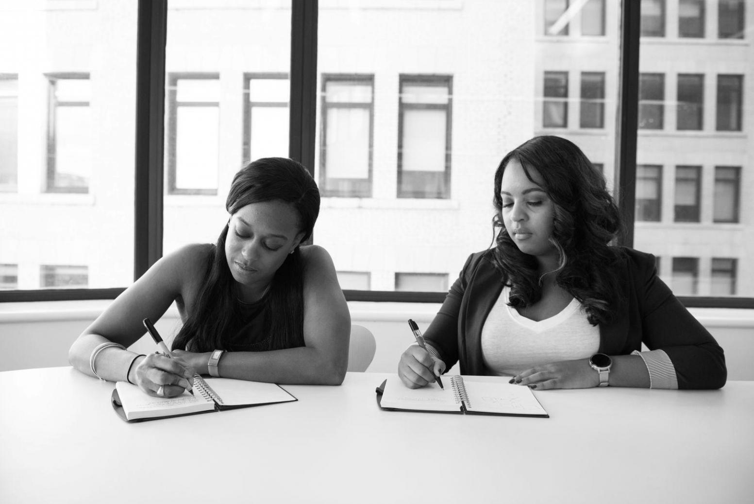 Financial analysis workspace with charts and documents