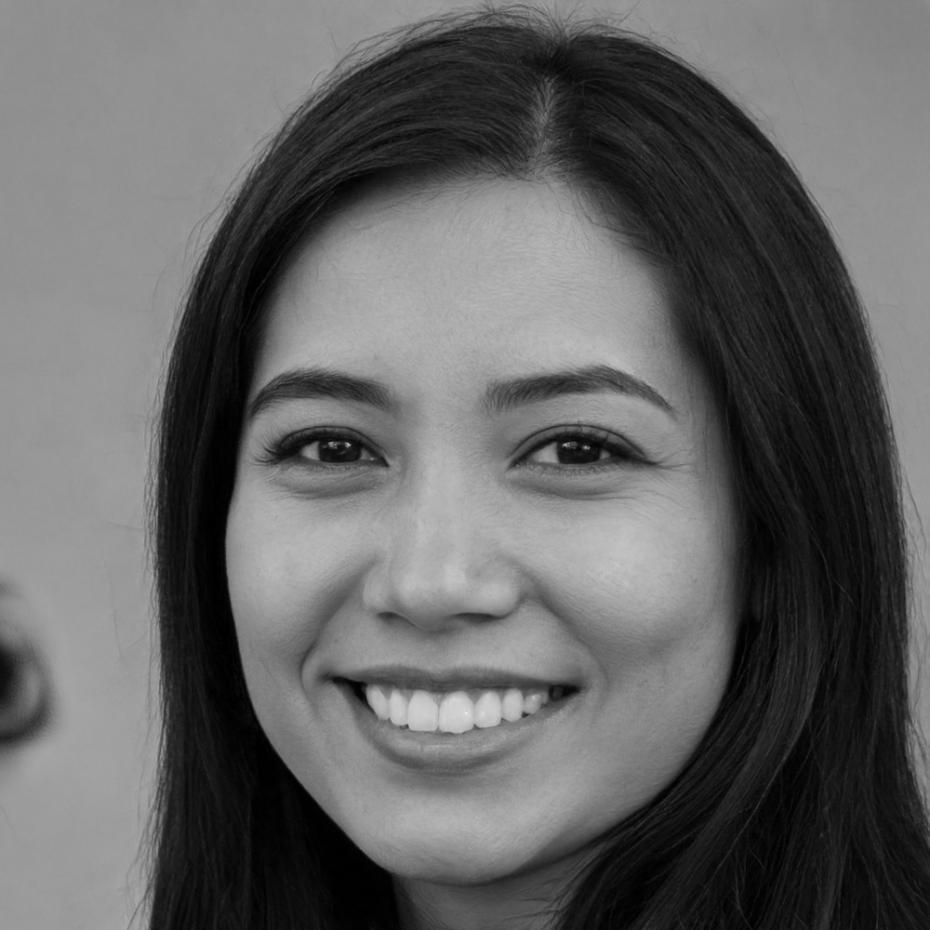 Sabine Thorsen reviewing financial documents